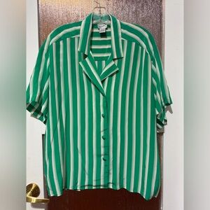 Vintage 100% Silk Striped Button Shirt